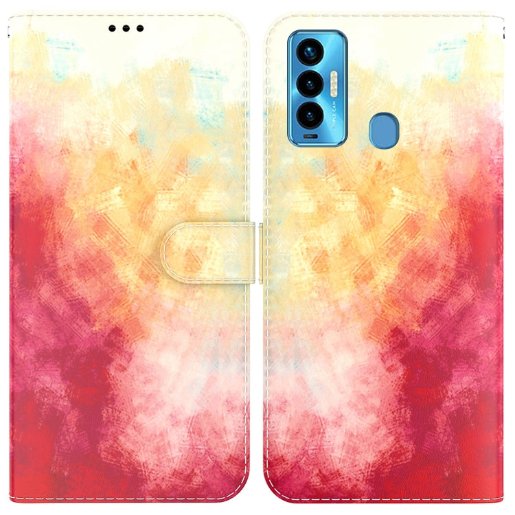 For Tecno Camon 18i Watercolor Pattern Horizontal Flip Leather Phone Case
