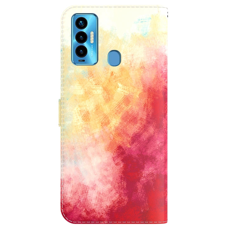 For Tecno Camon 18i Watercolor Pattern Horizontal Flip Leather Phone Case