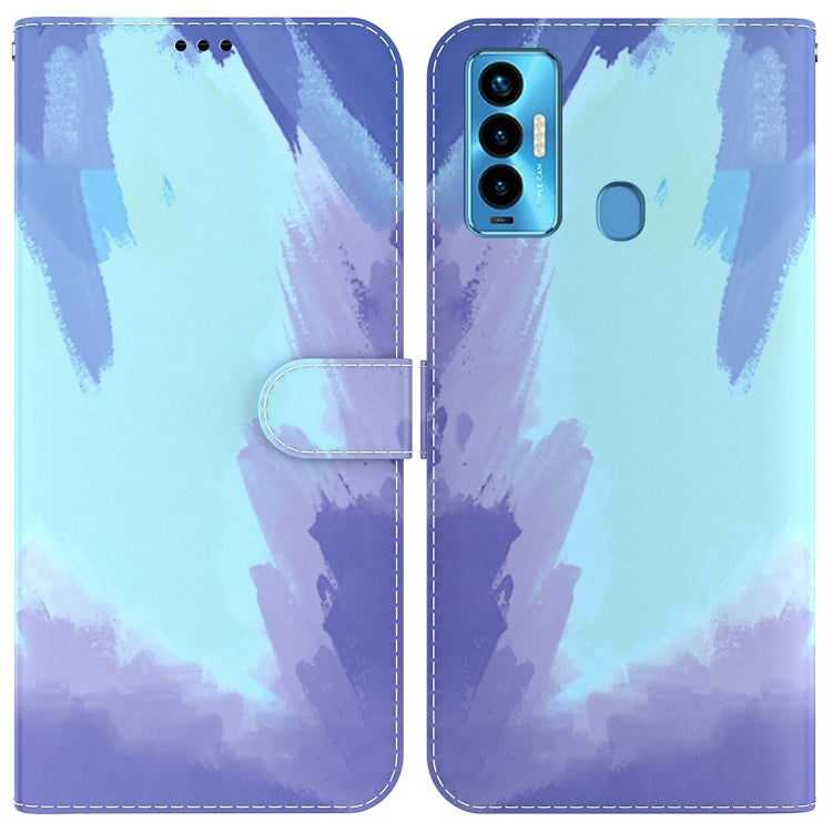 For Tecno Camon 18i Watercolor Pattern Horizontal Flip Leather Phone Case