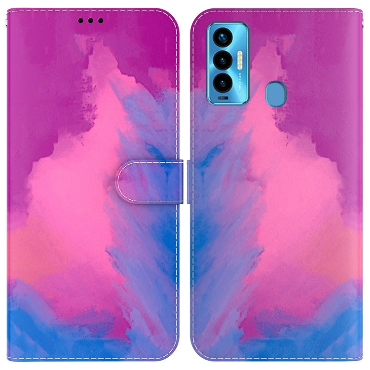 For Tecno Camon 18i Watercolor Pattern Horizontal Flip Leather Phone Case