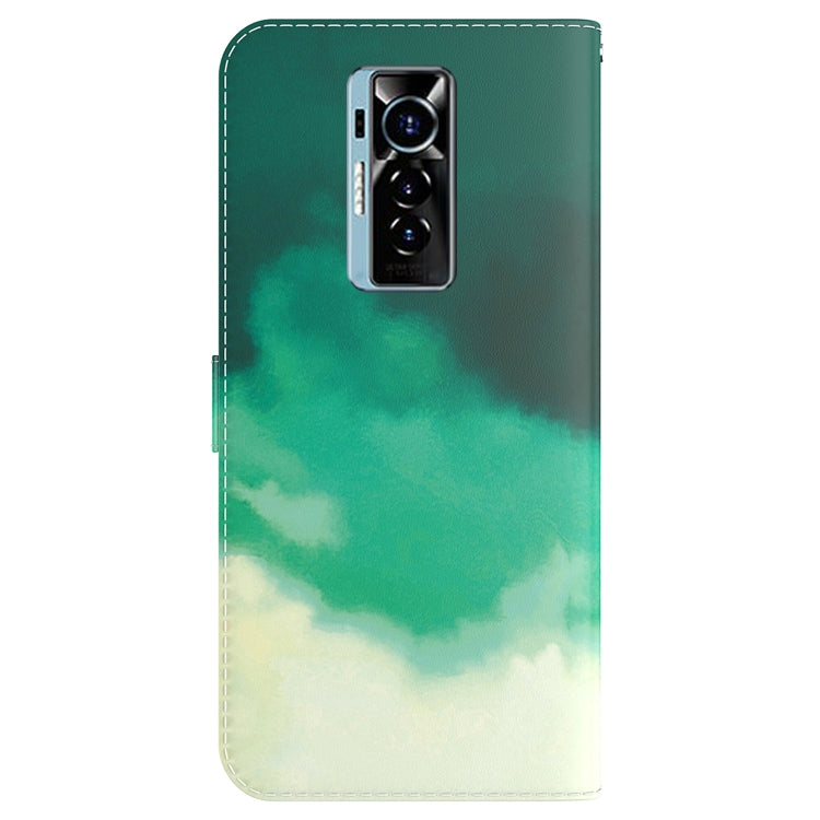 For Tecno Phantom X Watercolor Pattern Horizontal Flip Leather Phone Case