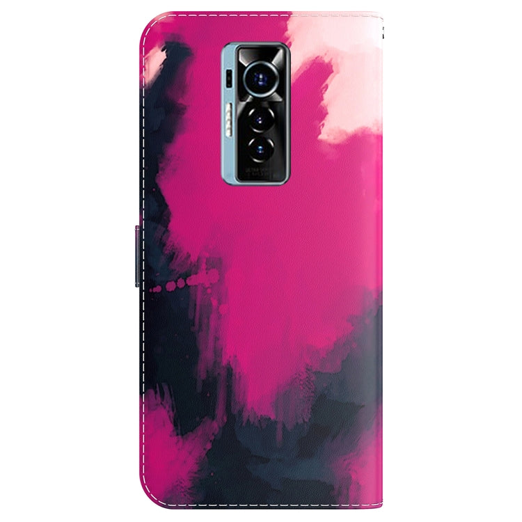 For Tecno Phantom X Watercolor Pattern Horizontal Flip Leather Phone Case