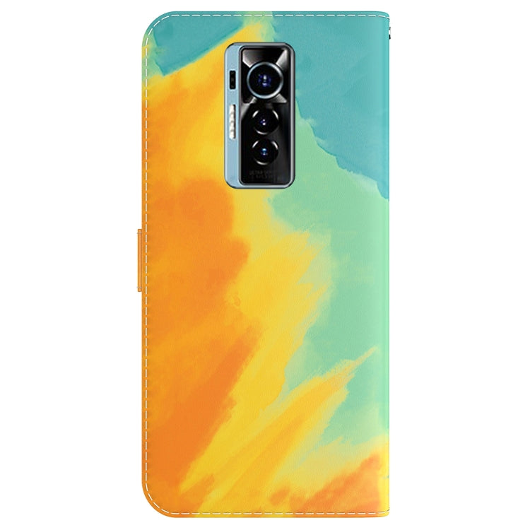 For Tecno Phantom X Watercolor Pattern Horizontal Flip Leather Phone Case