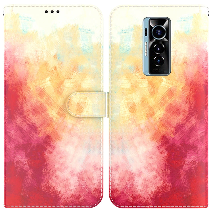 For Tecno Phantom X Watercolor Pattern Horizontal Flip Leather Phone Case