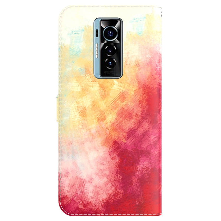 For Tecno Phantom X Watercolor Pattern Horizontal Flip Leather Phone Case
