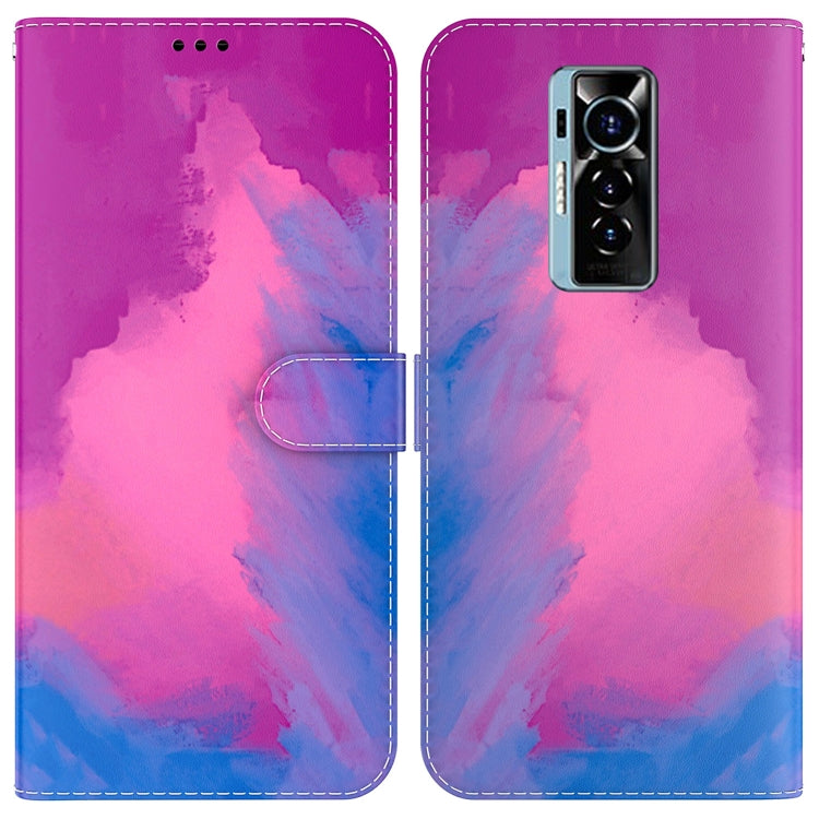 For Tecno Phantom X Watercolor Pattern Horizontal Flip Leather Phone Case