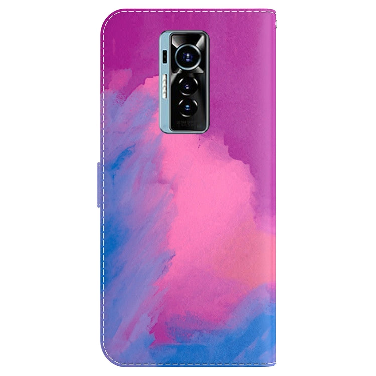 For Tecno Phantom X Watercolor Pattern Horizontal Flip Leather Phone Case