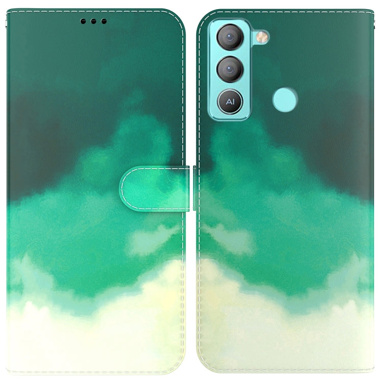 For Tecno Pop 5 LTE BD4 Watercolor Pattern Horizontal Flip Leather Phone Case