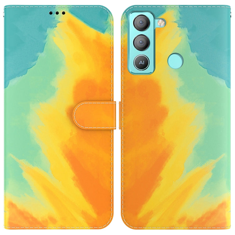 For Tecno Pop 5 LTE BD4 Watercolor Pattern Horizontal Flip Leather Phone Case