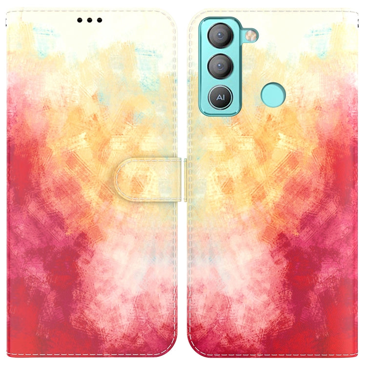 For Tecno Pop 5 LTE BD4 Watercolor Pattern Horizontal Flip Leather Phone Case