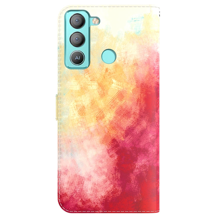 For Tecno Pop 5 LTE BD4 Watercolor Pattern Horizontal Flip Leather Phone Case