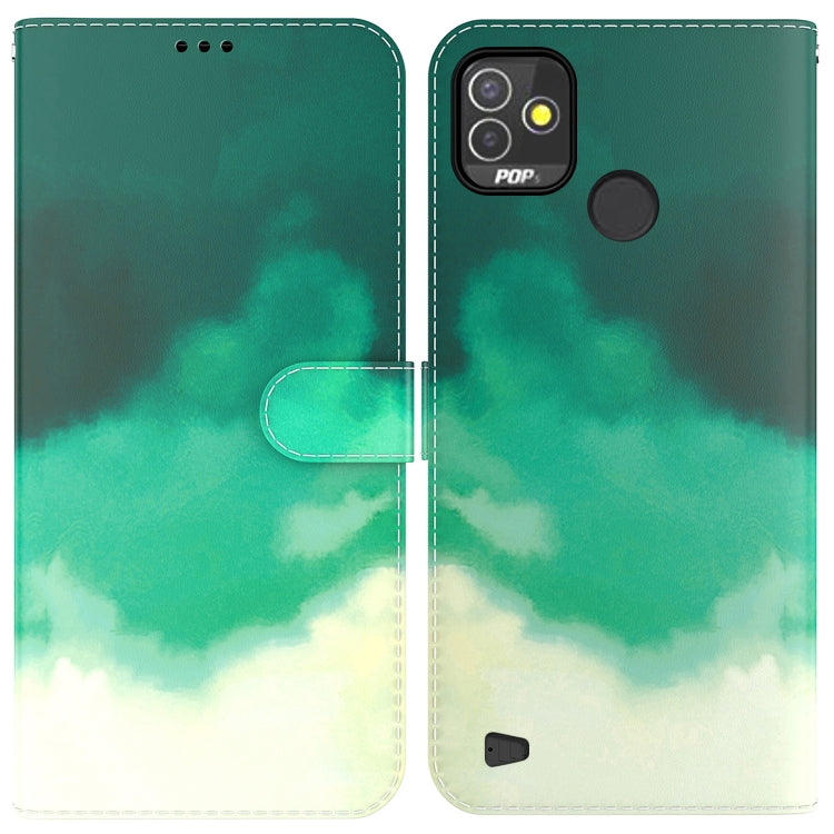 For Tecno Pop 5P Watercolor Pattern Horizontal Flip Leather Phone Case