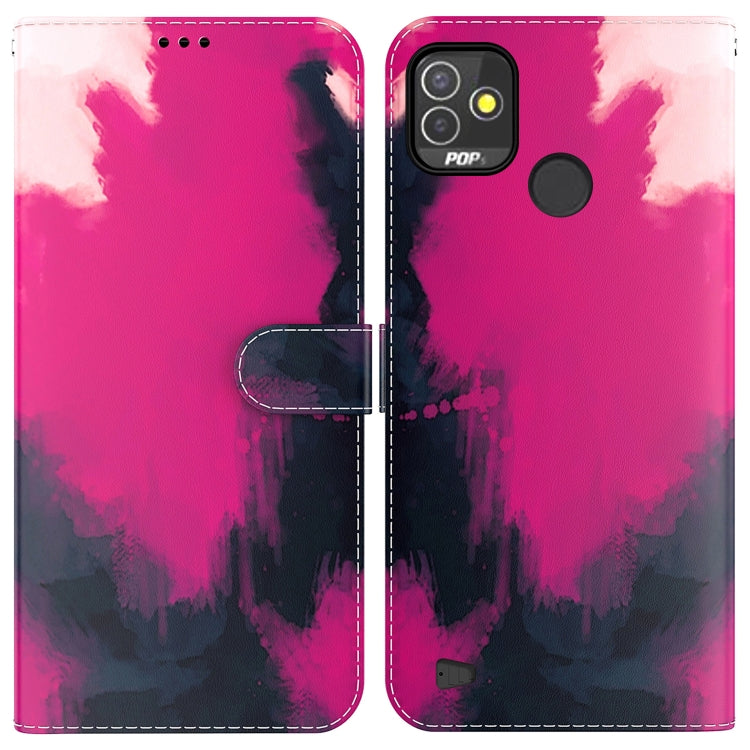 For Tecno Pop 5P Watercolor Pattern Horizontal Flip Leather Phone Case
