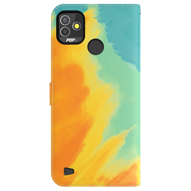 For Tecno Pop 5P Watercolor Pattern Horizontal Flip Leather Phone Case