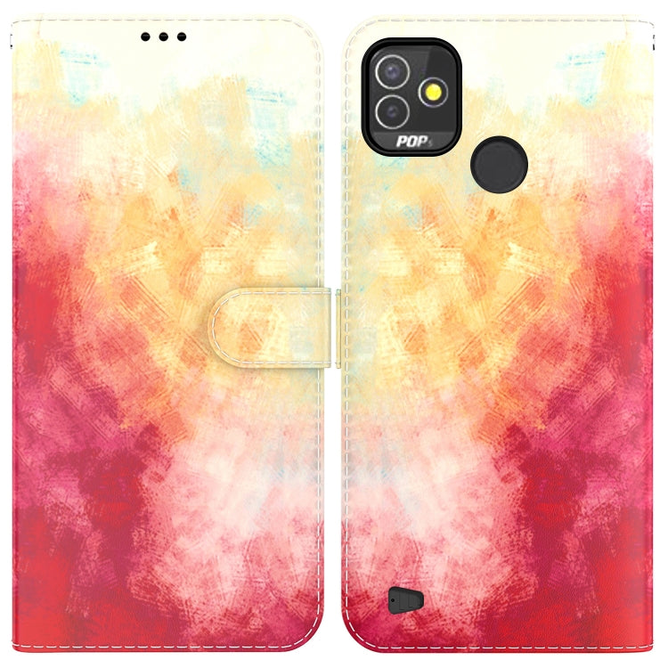 For Tecno Pop 5P Watercolor Pattern Horizontal Flip Leather Phone Case