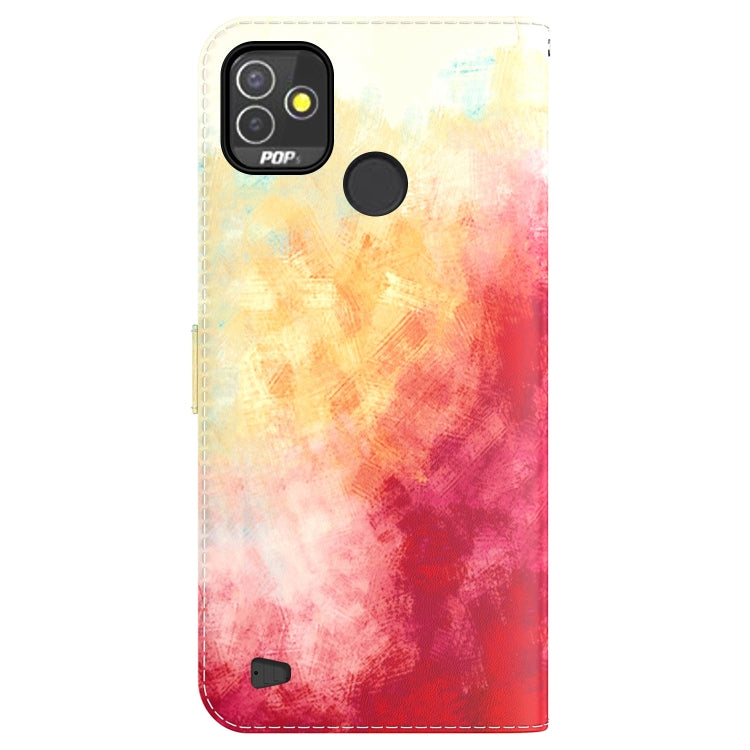 For Tecno Pop 5P Watercolor Pattern Horizontal Flip Leather Phone Case