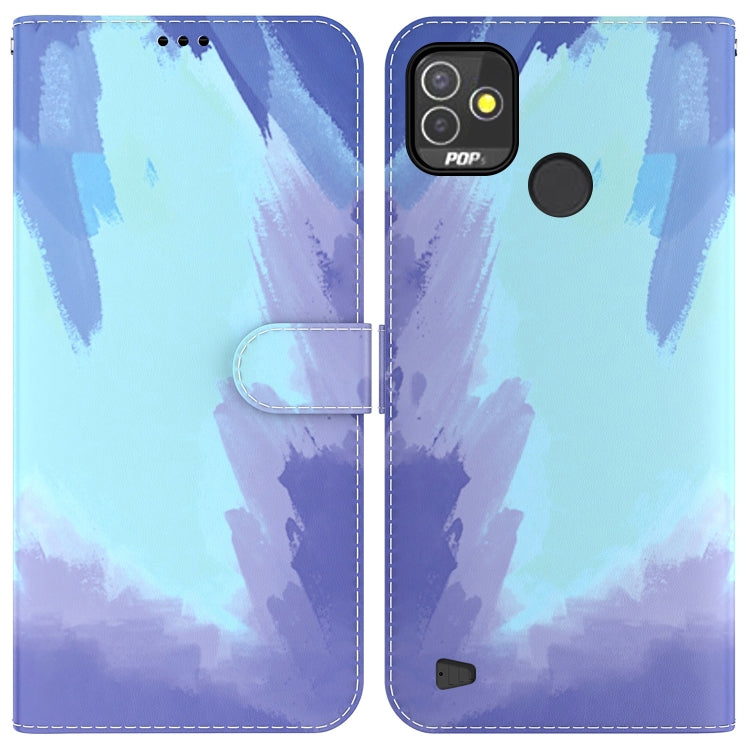 For Tecno Pop 5P Watercolor Pattern Horizontal Flip Leather Phone Case