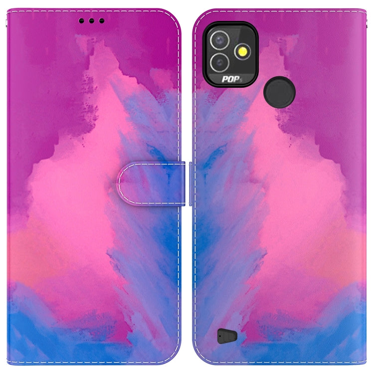 For Tecno Pop 5P Watercolor Pattern Horizontal Flip Leather Phone Case
