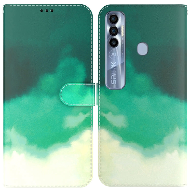 For Tecno Spark 7 Pro Watercolor Pattern Horizontal Flip Leather Phone Case