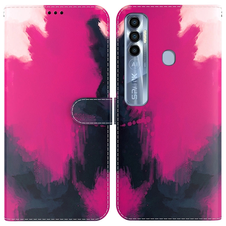 For Tecno Spark 7 Pro Watercolor Pattern Horizontal Flip Leather Phone Case