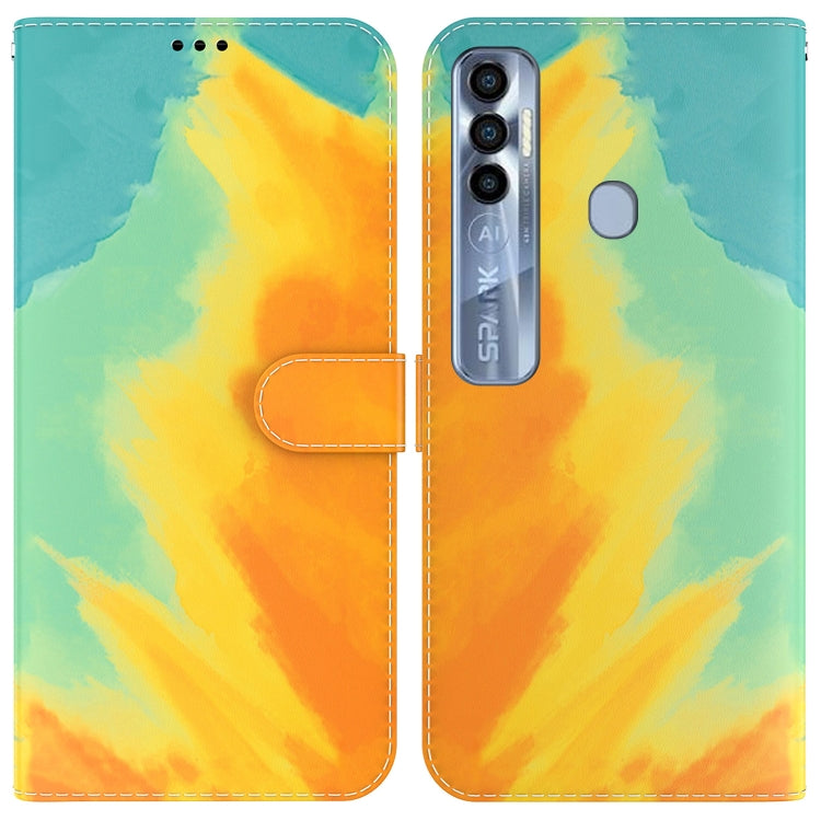 For Tecno Spark 7 Pro Watercolor Pattern Horizontal Flip Leather Phone Case