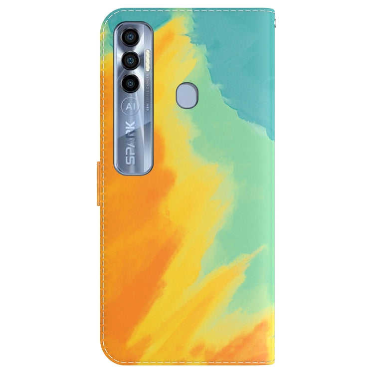 For Tecno Spark 7 Pro Watercolor Pattern Horizontal Flip Leather Phone Case