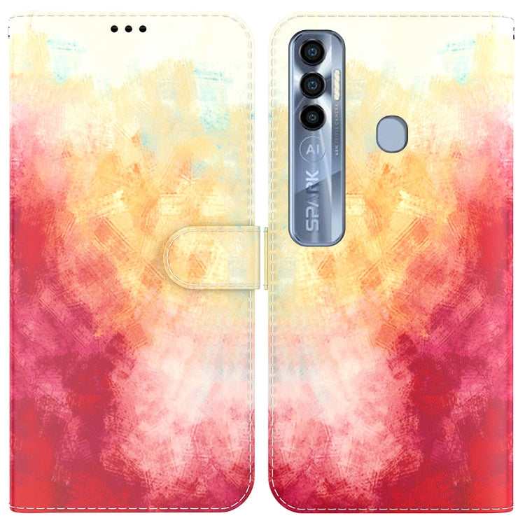 For Tecno Spark 7 Pro Watercolor Pattern Horizontal Flip Leather Phone Case