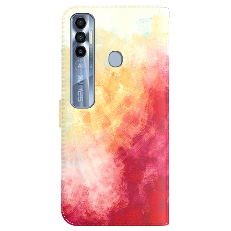 For Tecno Spark 7 Pro Watercolor Pattern Horizontal Flip Leather Phone Case