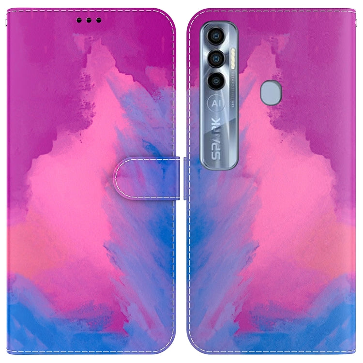 For Tecno Spark 7 Pro Watercolor Pattern Horizontal Flip Leather Phone Case