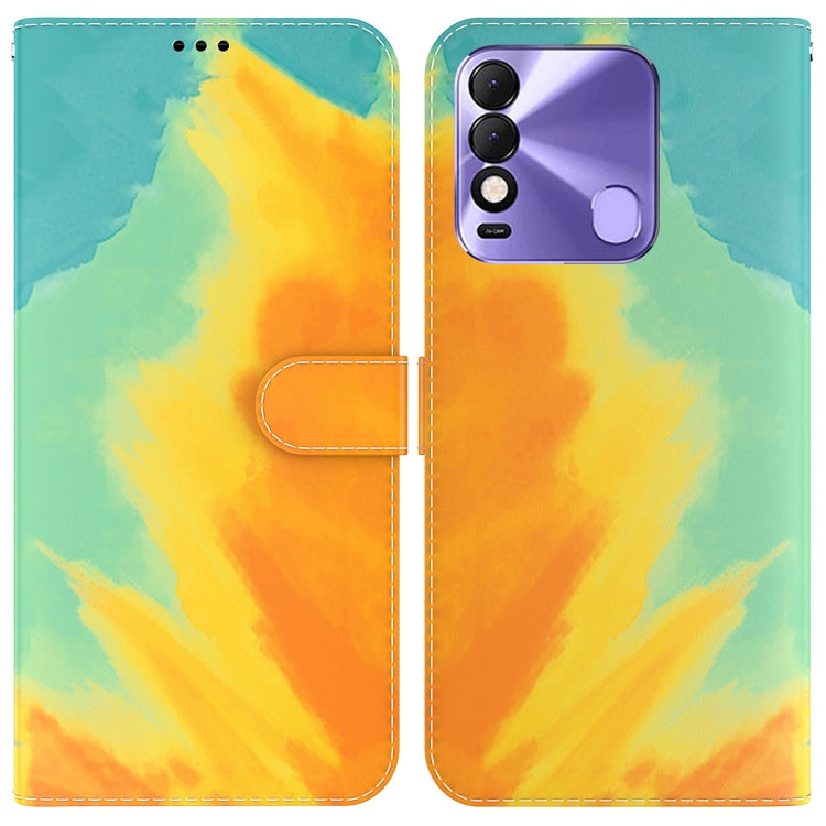For Tecno Spark 8 / 8T Watercolor Pattern Horizontal Flip Leather Phone Case