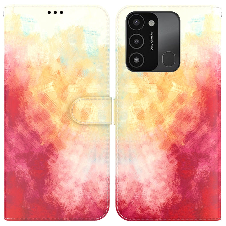 For Tecno Spark Go 2022 / Spark 8C Watercolor Pattern Horizontal Flip Leather Phone Case