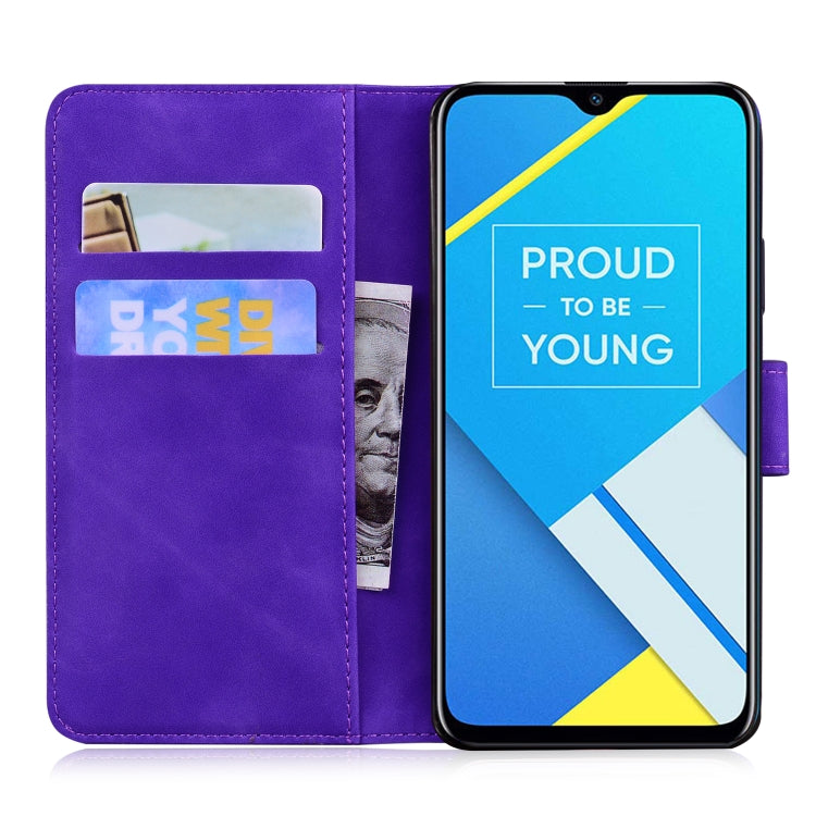 For OPPO A1K/Realme C2 Skin Feel Pure Color Flip Leather Phone Case