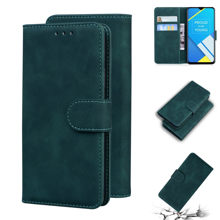 For OPPO A1K/Realme C2 Skin Feel Pure Color Flip Leather Phone Case