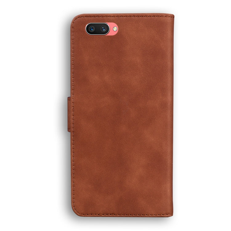 For OPPO A3S/Realme C1/A12E Skin Feel Pure Color Flip Leather Phone Case