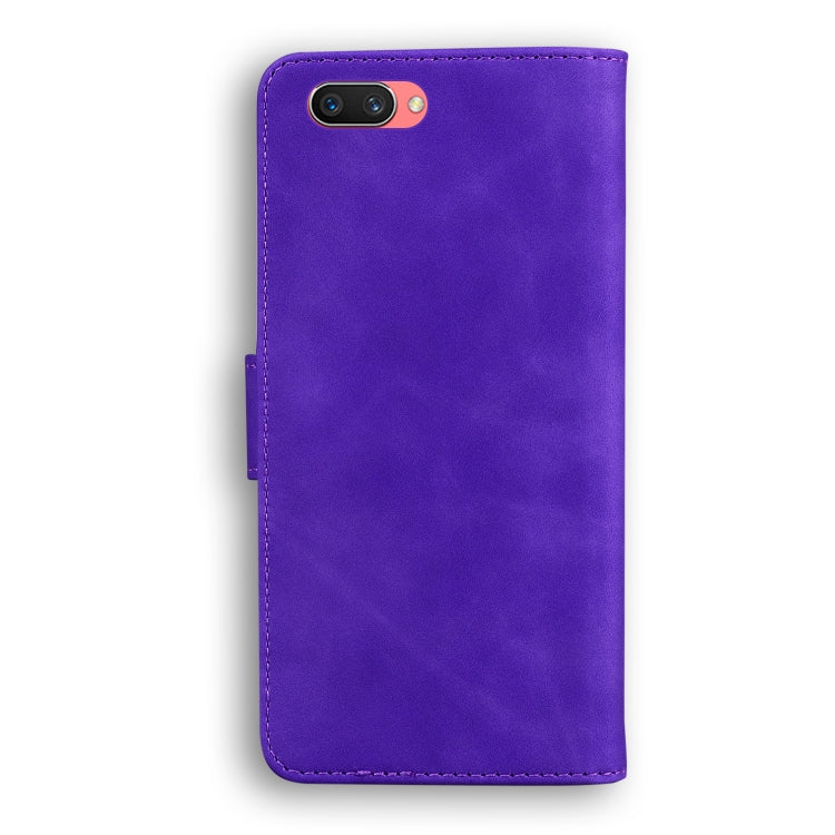 For OPPO A3S/Realme C1/A12E Skin Feel Pure Color Flip Leather Phone Case