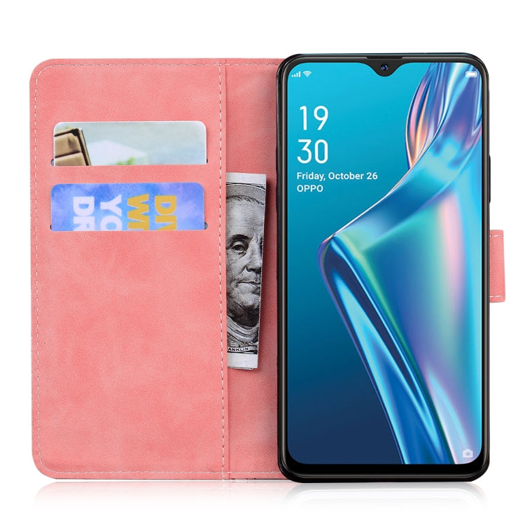 For OPPO A5S/AX5S/A12/A11K Skin Feel Pure Color Flip Leather Phone Case