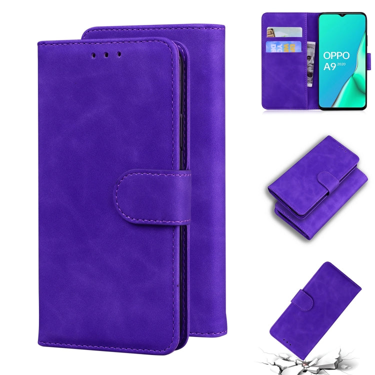 For OPPO A9 2020/A5 2020/A11X Skin Feel Pure Color Flip Leather Phone Case