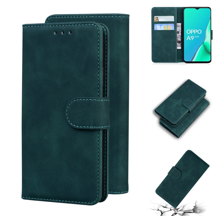 For OPPO A9 2020/A5 2020/A11X Skin Feel Pure Color Flip Leather Phone Case