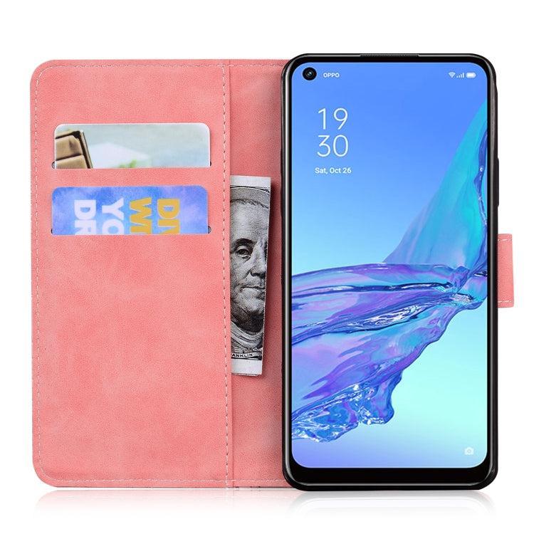 For OPPO A53/A33 Skin Feel Pure Color Flip Leather Phone Case