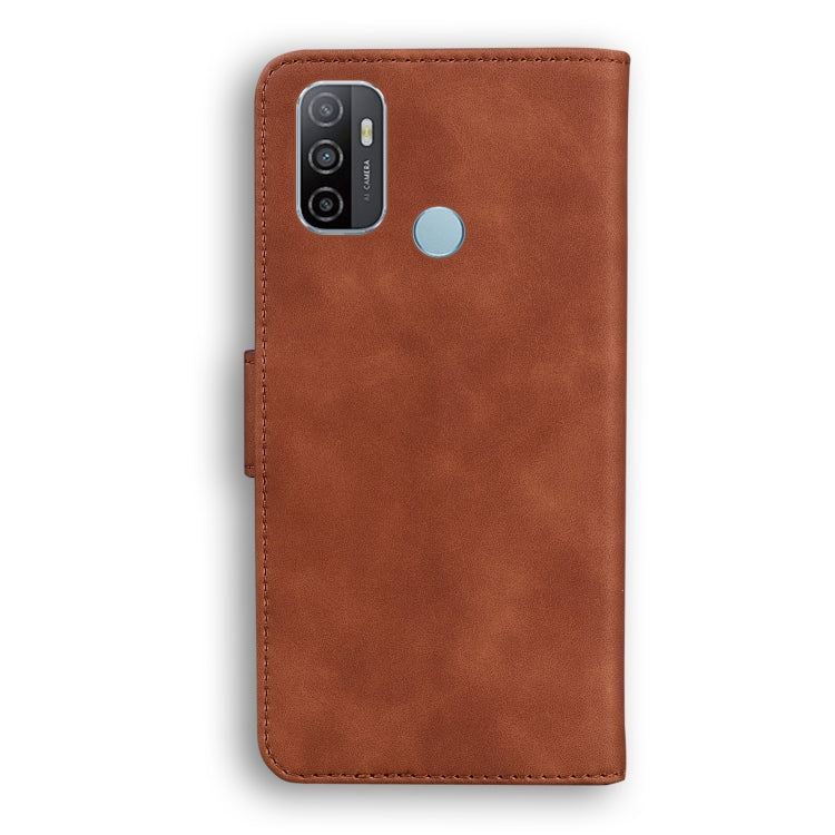 For OPPO A53/A33 Skin Feel Pure Color Flip Leather Phone Case