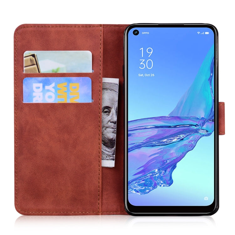 For OPPO A53/A33 Skin Feel Pure Color Flip Leather Phone Case