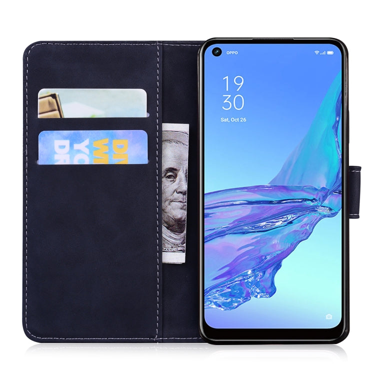 For OPPO A53/A33 Skin Feel Pure Color Flip Leather Phone Case