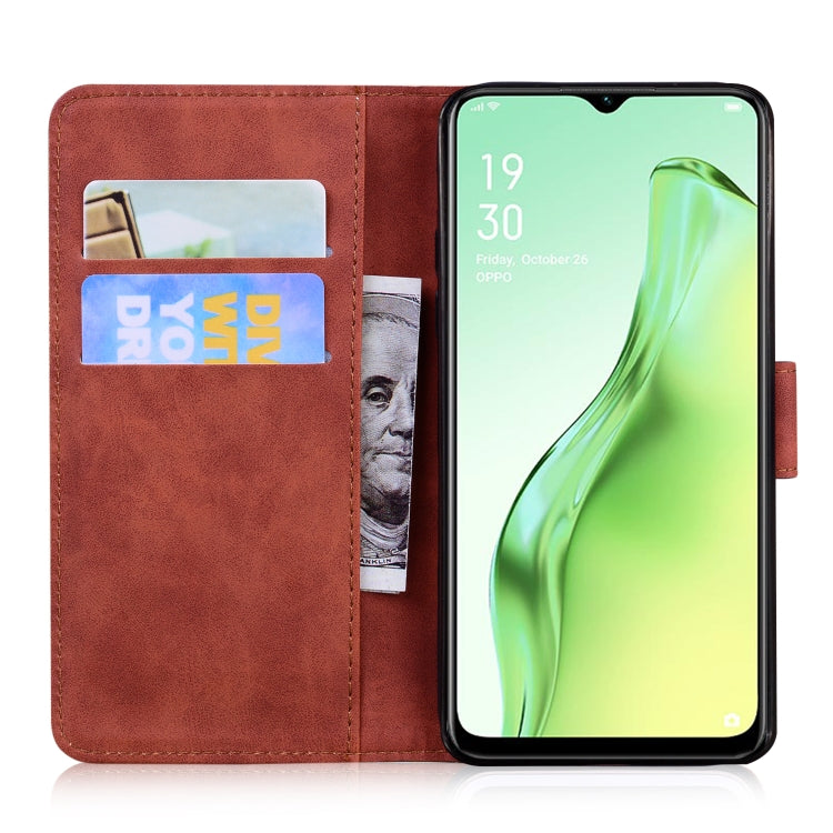 For OPPO A8/A31 2020 Skin Feel Pure Color Flip Leather Phone Case