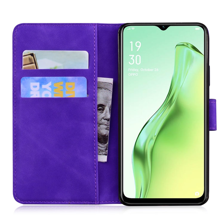 For OPPO A8/A31 2020 Skin Feel Pure Color Flip Leather Phone Case