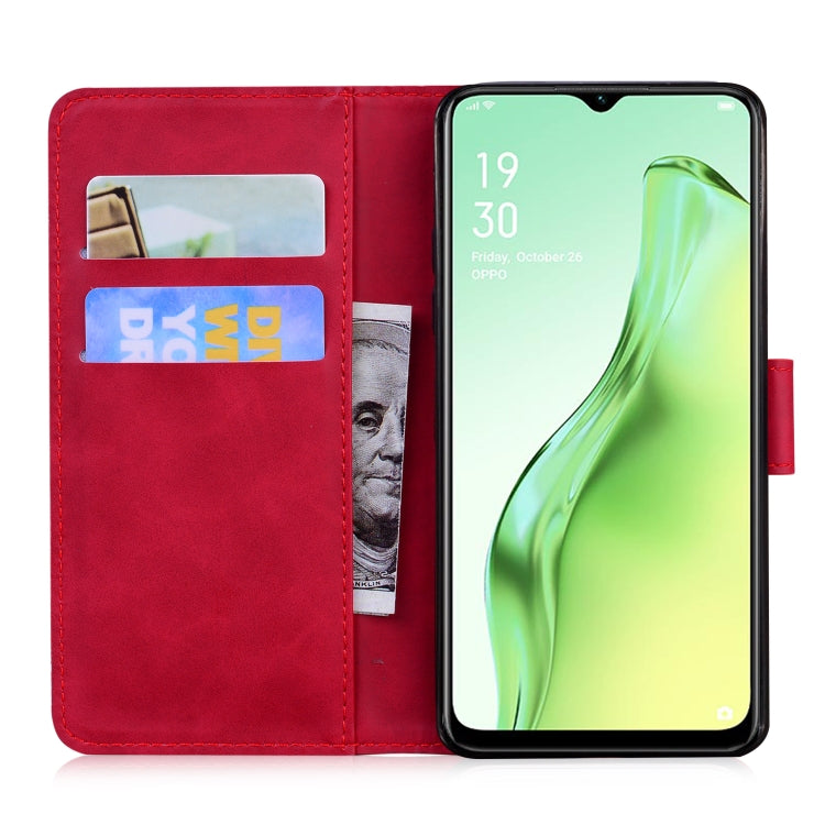 For OPPO A8/A31 2020 Skin Feel Pure Color Flip Leather Phone Case