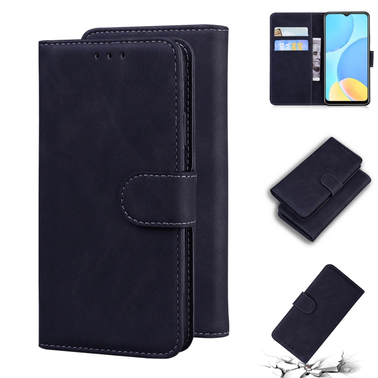 For OPPO A15/A15S Skin Feel Pure Color Flip Leather Phone Case