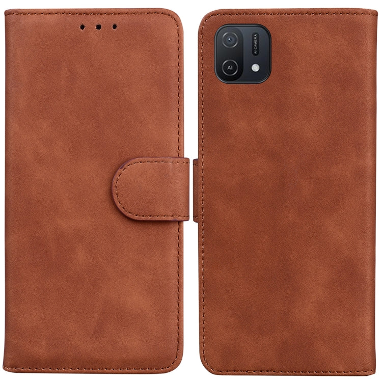 For OPPO A16K Skin Feel Pure Color Flip Leather Phone Case