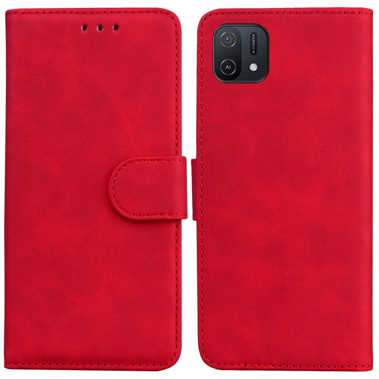 For OPPO A16K Skin Feel Pure Color Flip Leather Phone Case