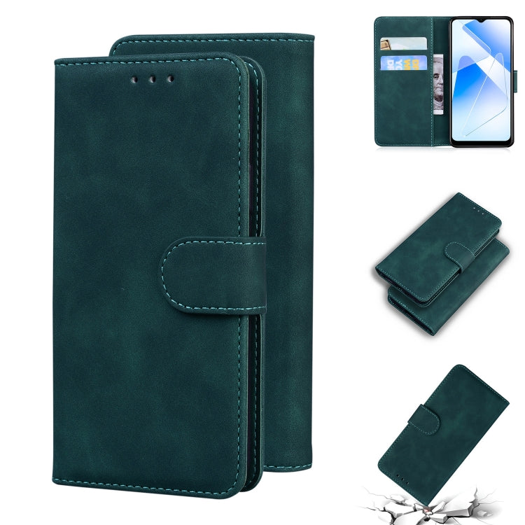 For OPPO A55 5G/A54 4G/Realme V11 5G Skin Feel Pure Color Flip Leather Phone Case