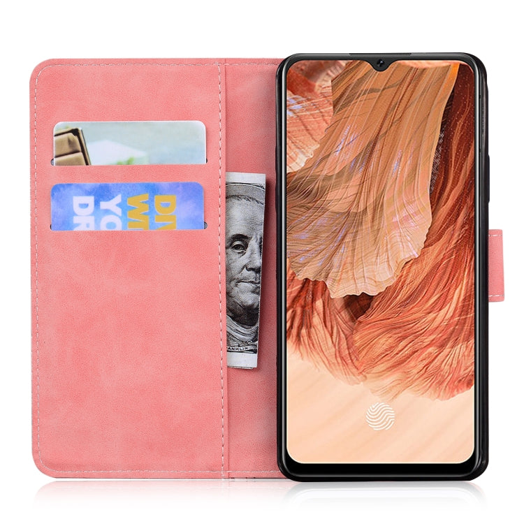 For OPPO A73/F17 Skin Feel Pure Color Flip Leather Phone Case